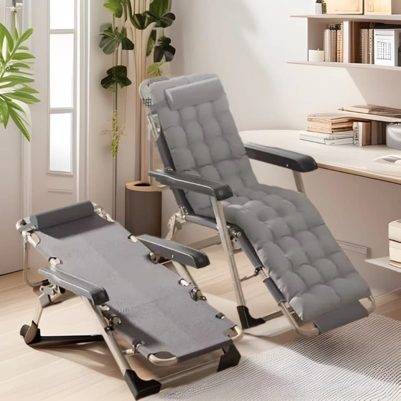 Cadeira dobrável portátil para escritório, cadeira dobrável para almoço, cadeira reclinável para cama, cadeira de praia