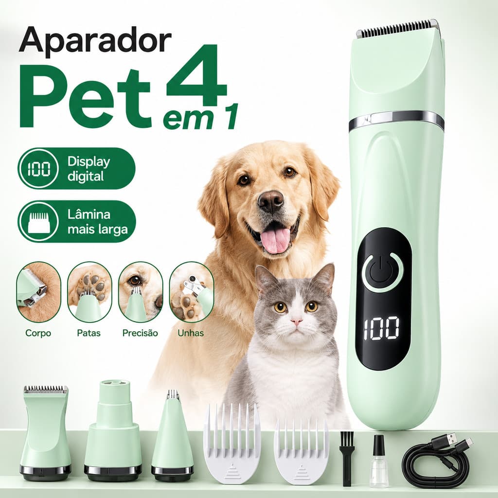 2 cores 4 in 1 Pet grooming trimmer Kit Rechargeable Pet grooming Machine Cat trimmer Noise Wire Kit