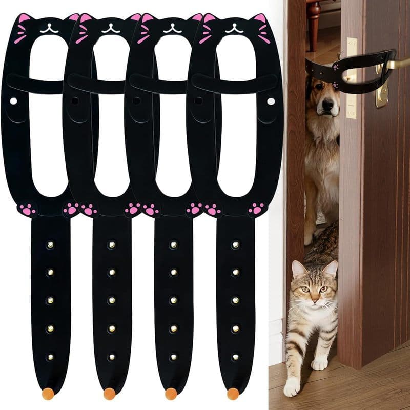Suporte De Trava De Porta De Gato TGIOW , Rolha Com Estabilizador , 4 Peças , Preto