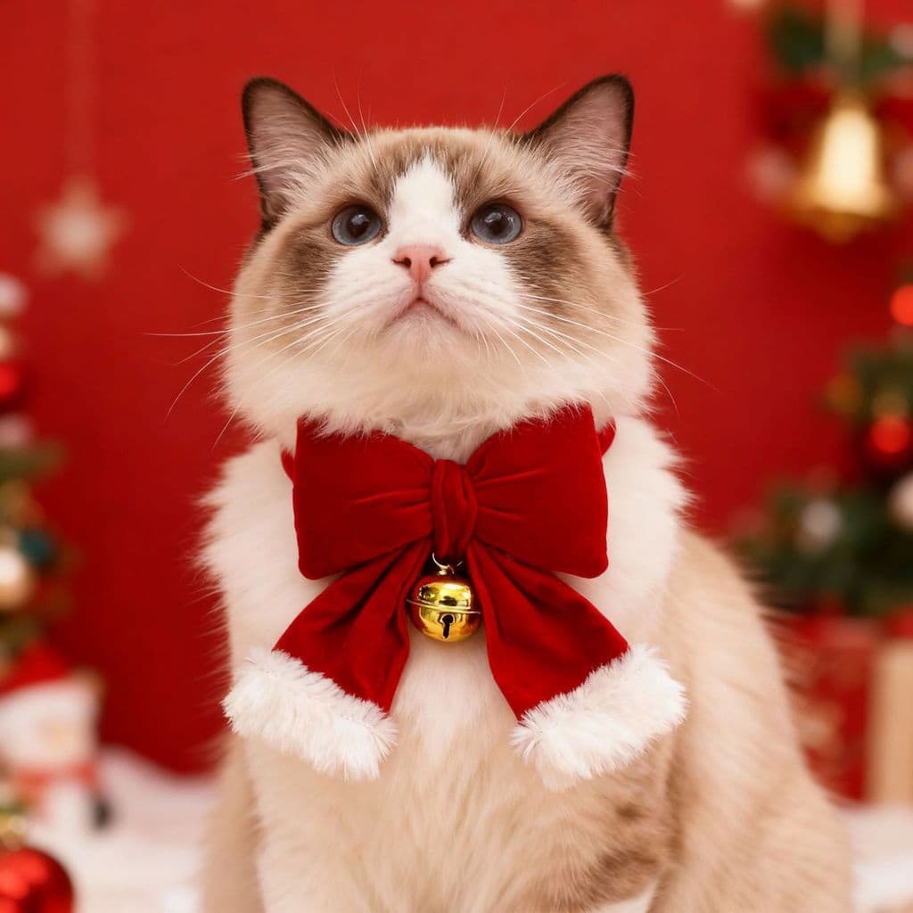 Cão de estimação gato natal ano novo dos desenhos animados colar bonito decoração vinho vermelho tridimensional arco sin