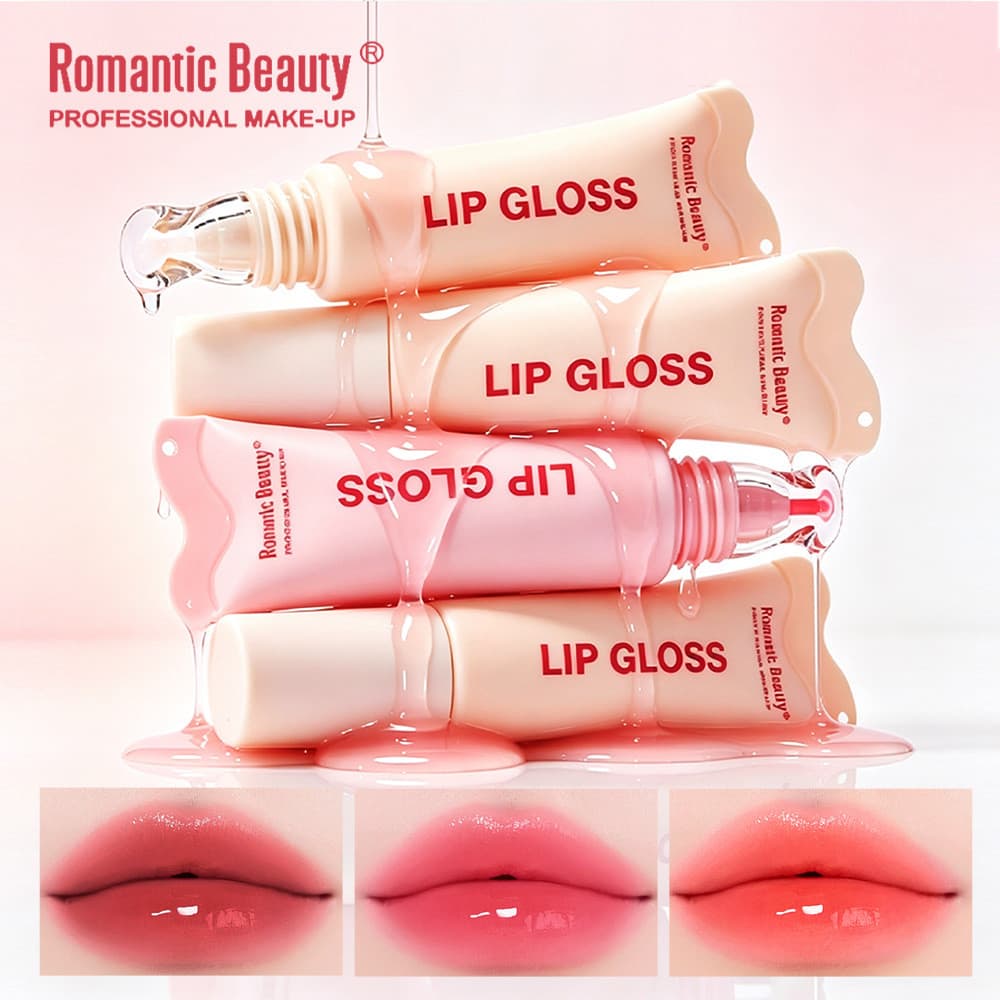 Gloss labial iluminador, essência em formato de copo, bálsamo labial hidratante com brilho aquoso, bálsamo labial hidrat