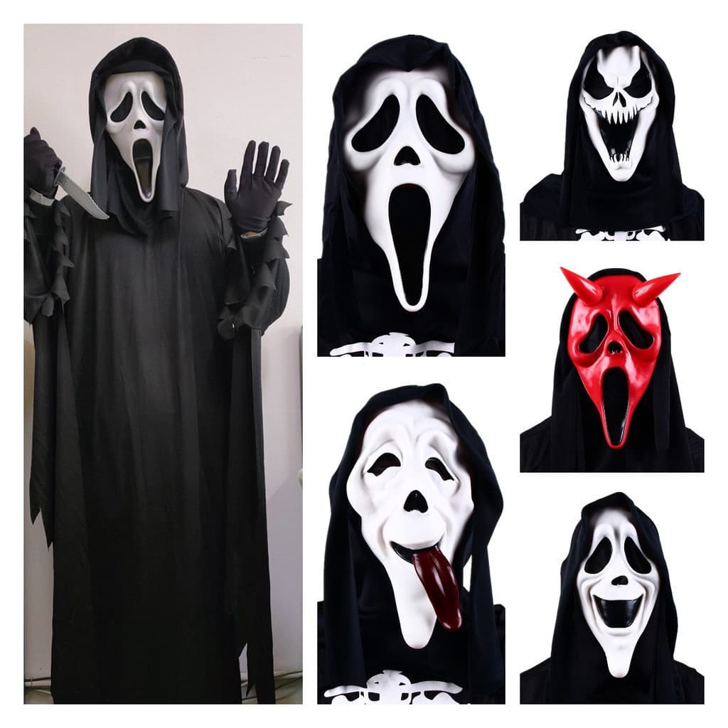 Máscara de Fantasma Gritante FAZV para Cosplay Adulto, Acessório de Decoração para Festa de Halloween