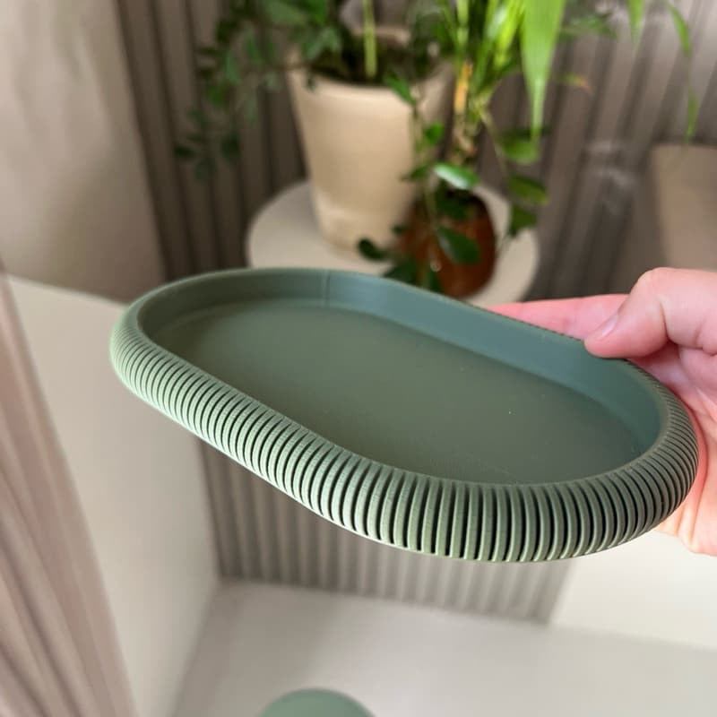 Bandeja Decorativa Moderna Oval Para Perfumes Cosméticos Velas e Lavabo