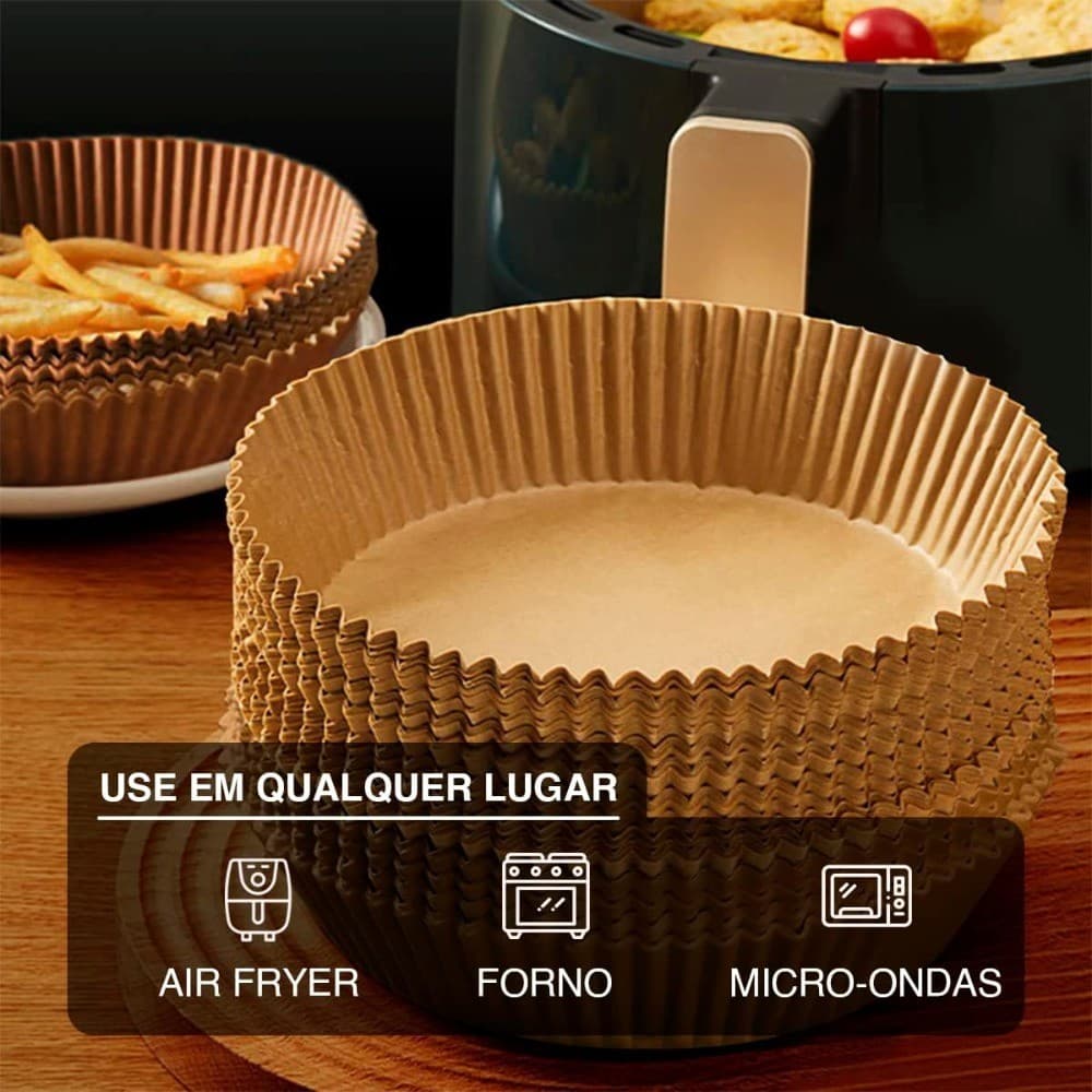 FORMA DESCARTÁVEL PARA FRITADEIRA PAPEL CASITA P/AIRFRYER 16X4,5CM COM 50 UNIDADES