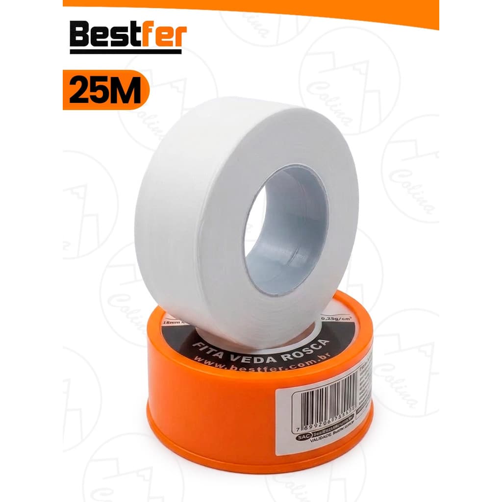 Fita Veda Rosca BestFer 25M x 18mm Vedação Hidráulica Multiuso Reparos