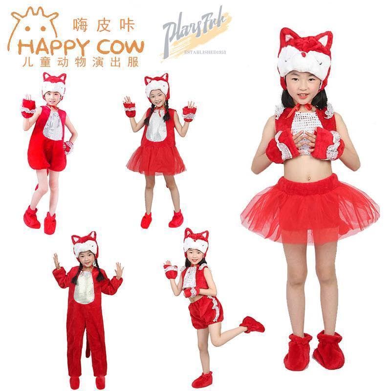 Dia adulto crianças traje de desempenho Animal raposa vermelha pequena raposa desempenho traje dos desenhos animados dan