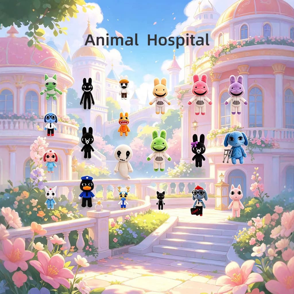 Boneca de pelúcia animal hospital animal hospital jogo mercadoria brinquedo criativo J6BD