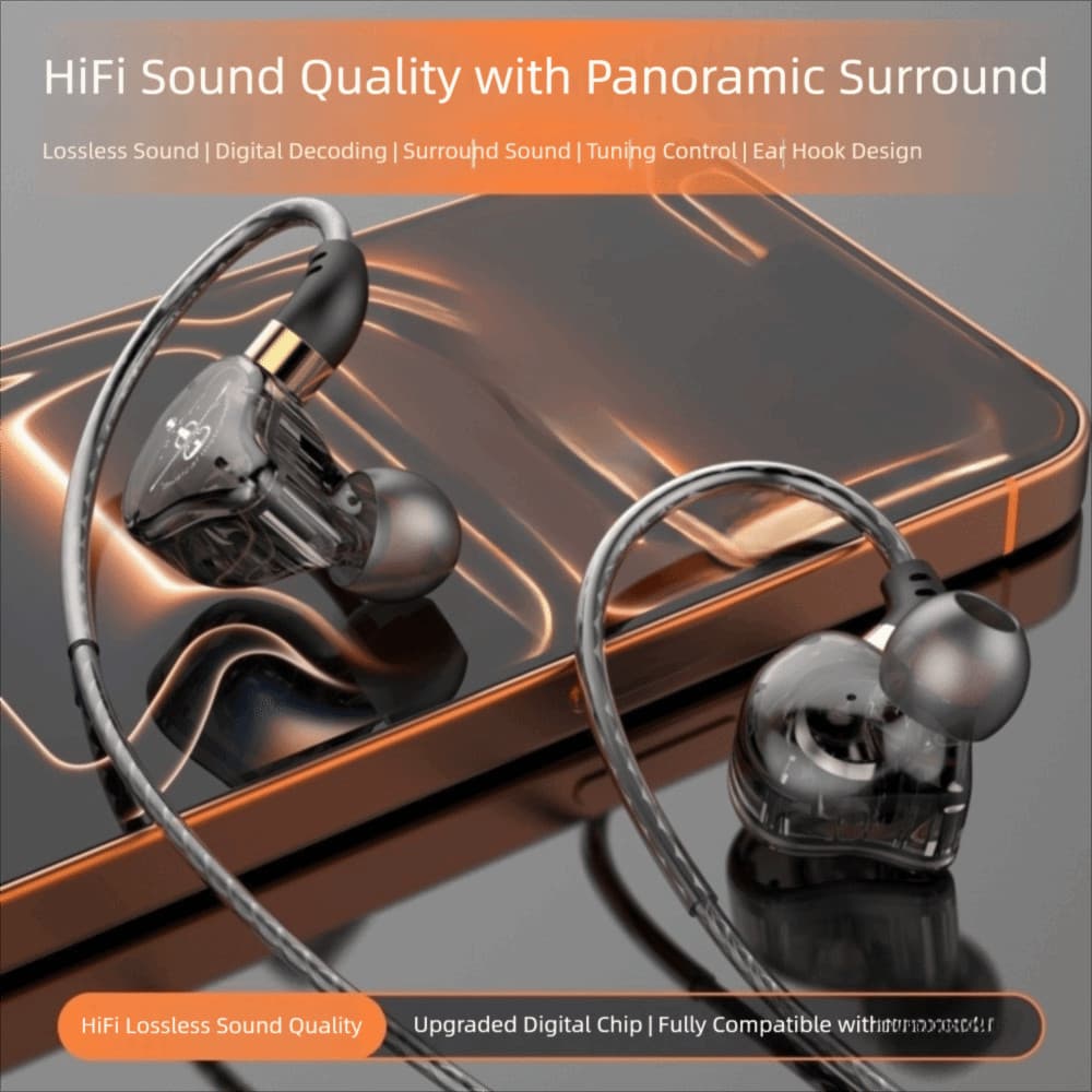 MXFASHIONE Fones De Ouvido Com Fio , Fone Estéreo Baixo HiFi Tipo C Intra-Auricular Esportivo De 3.5 Mm E Música