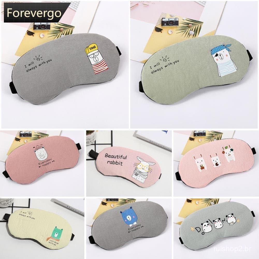 FOREVERGO Máscara De Olho Fofa De Desenho Animado , Algodão Para Os Olhos , Compressa De Gelo Leve , Gel , Bolsa Dormir