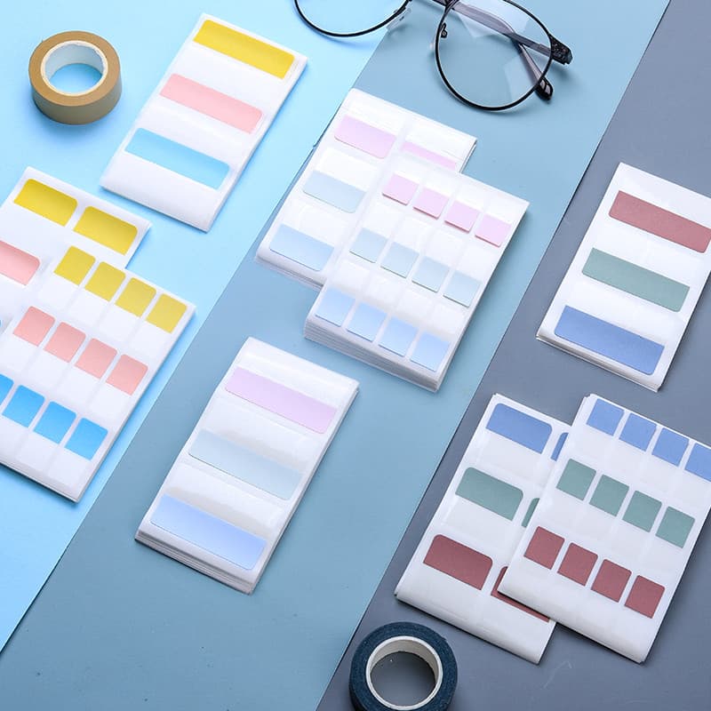 Post-it Notes Strip Marker Label Adesivos Índice Adesivos Classificação gravável Padrão Nota Indicador de papel Marcador