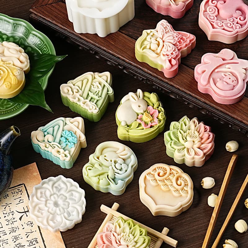 Mooncake molde novo estilo 2026 estilo nacional na moda Mountainscape-em forma de mão Mung feijão pastelaria pressionado