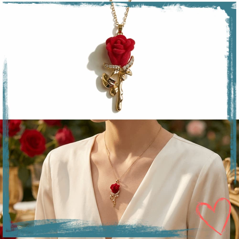 Colar De Rosa Vermelha MIHAN , Pingente De Flor Floral , Minimalista