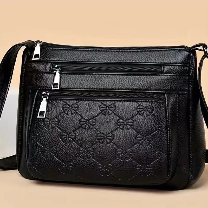 Bolsa feminina de couro genuíno para mulheres de meia-idade, bolsa para mães, bolsa de PU, bolsa de ombro e transversal