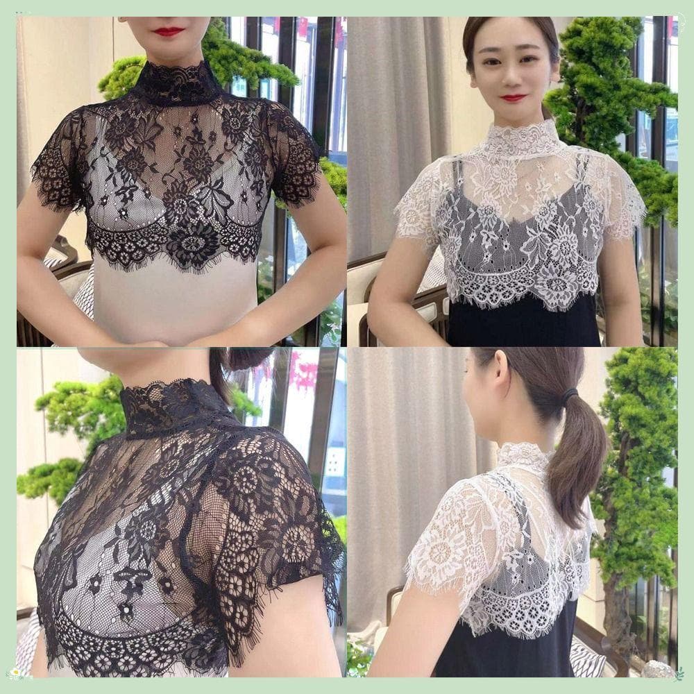 Camisa Gola Falsa , Acessórios De Roupas Bordada , Blusa Moda De Renda Destacável