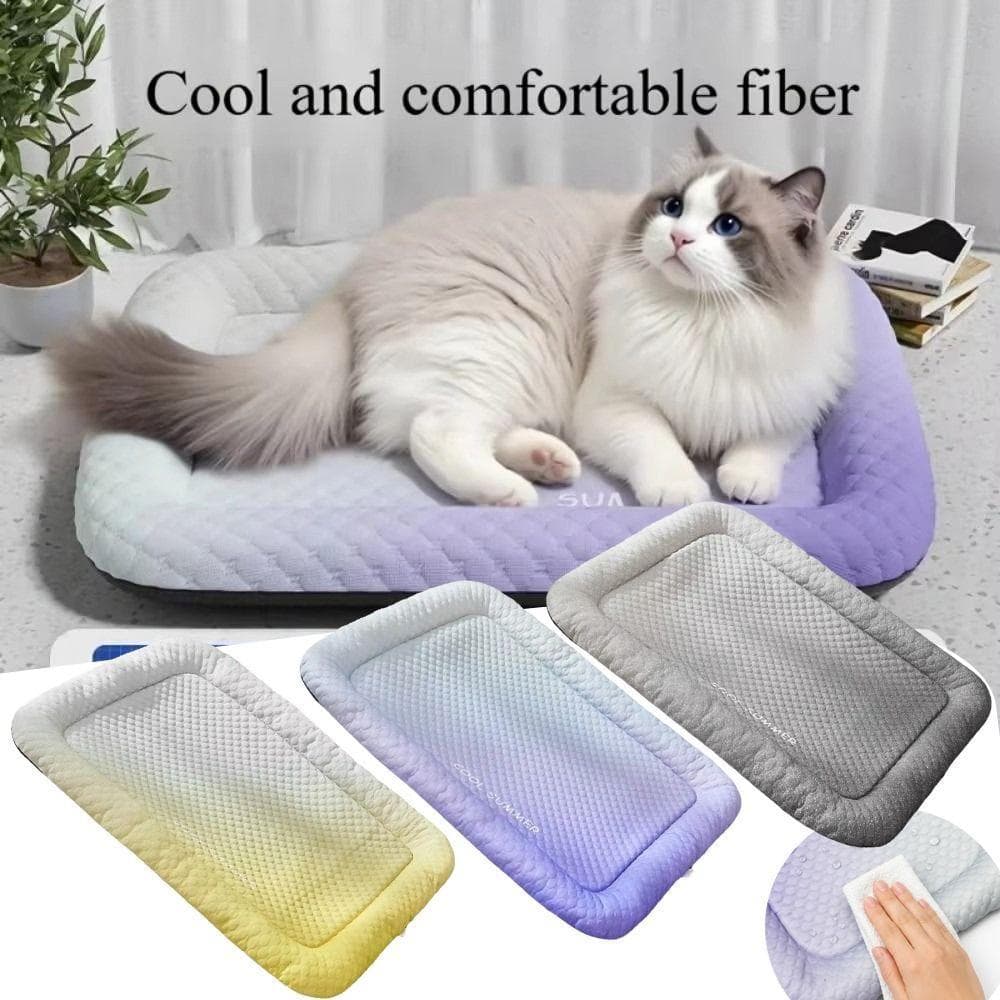 Cama De Resfriamento Para Cães , Tapete Animais De Estimação De Seda Gelada Com Superfície Texturizada Macia , Er
