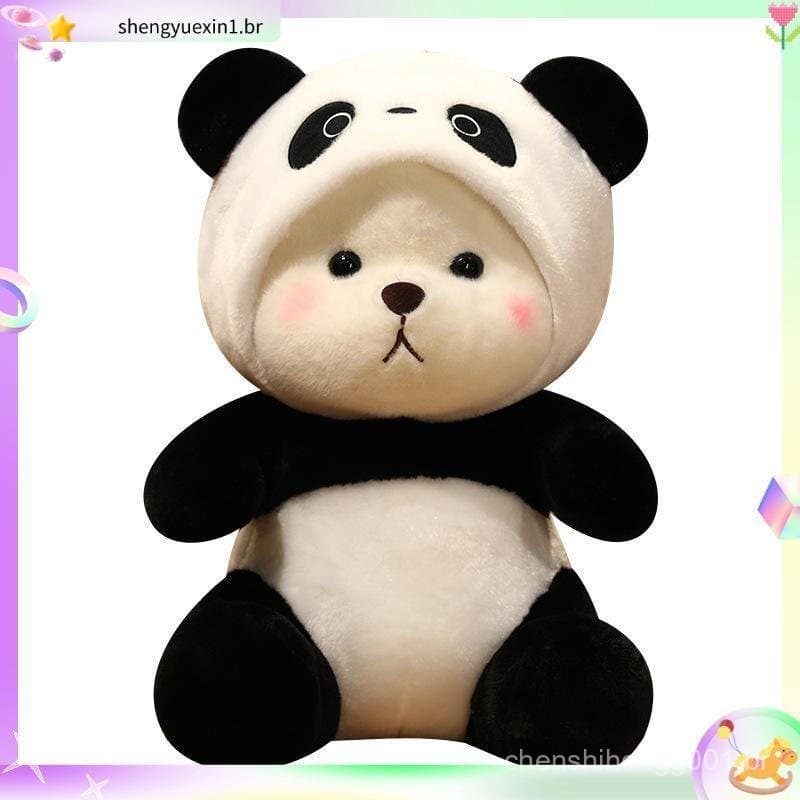 Boneca De Pelúcia Transformada Panda Urso Aniversário Para Meninas Q5R4