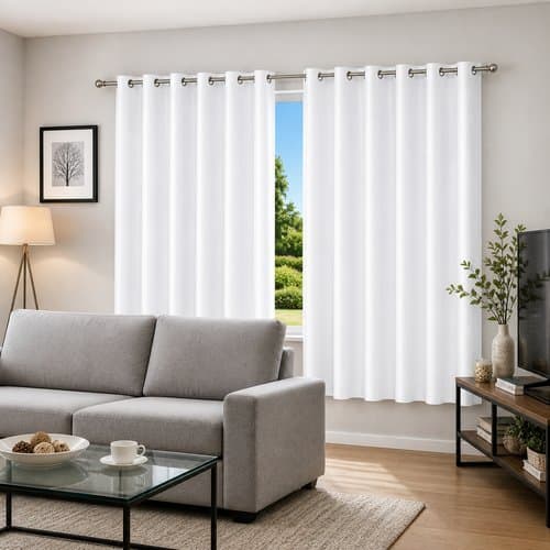 Cortina black out ilhos 280x140 PVC branca Vida Pratika