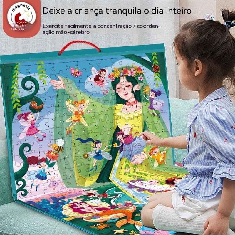 [Quebra-cabeça Venda quente] Quebra-cabeça magnético avançado para crianças 200 peças Brinquedo de quebra-cabeça plano d