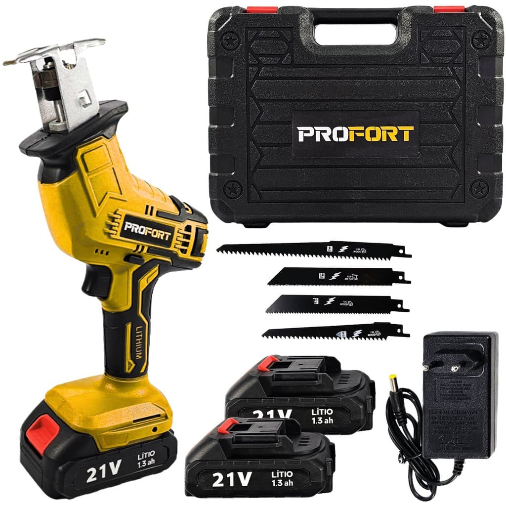 Serra Sabre Profissional À Bateria Portátil 21V Bivolt Com Maleta - Profort