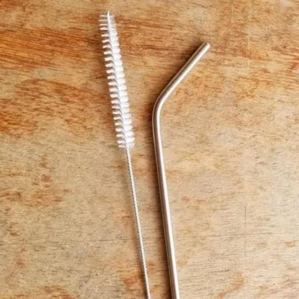 Kit com 2 Canudos Inox Reutilizáveis + Escova de Limpeza – Sustentável e Ecológico