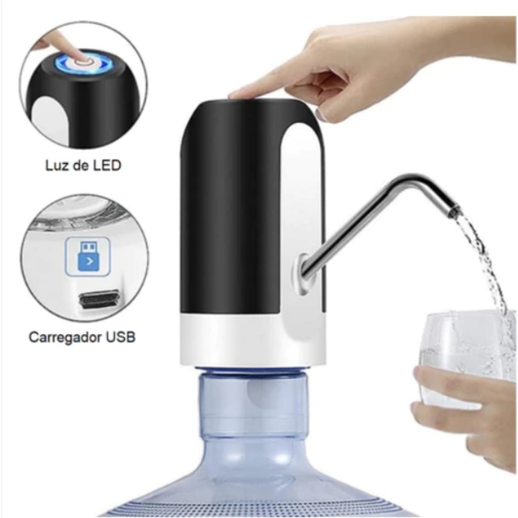 Bomba de Água Elétrica Recarregável USB para Galão – Portátil e Automática-LD