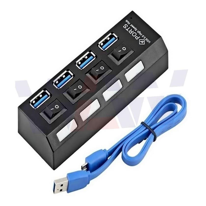 Hub Usb 3.0 Turbo Com 4 Portas Com Led Indicador E Botao bc