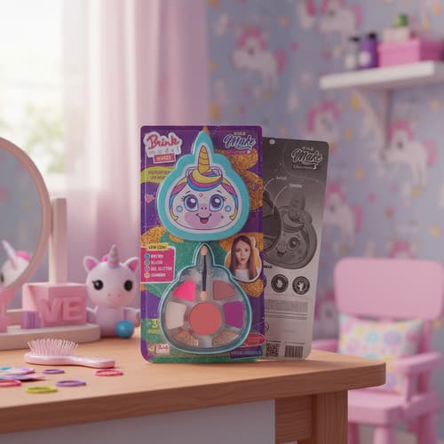 Estojo Maquiagem Infantil Unicórnio Brink Model Batom Sombra