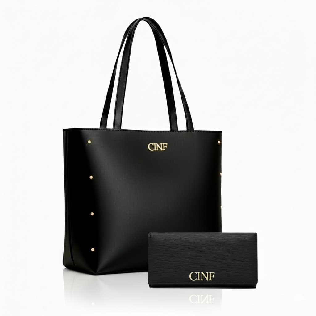 Bolsa Sacola Grande Universitária + Carteira Kit Com 2 peças