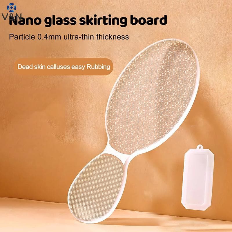 (V & N) Arquivo De Pé De Vidro Nano Dupla Face Esfoliante Moedor De Pés Para Pele Morta Dura Removedor De Calos Pedicure