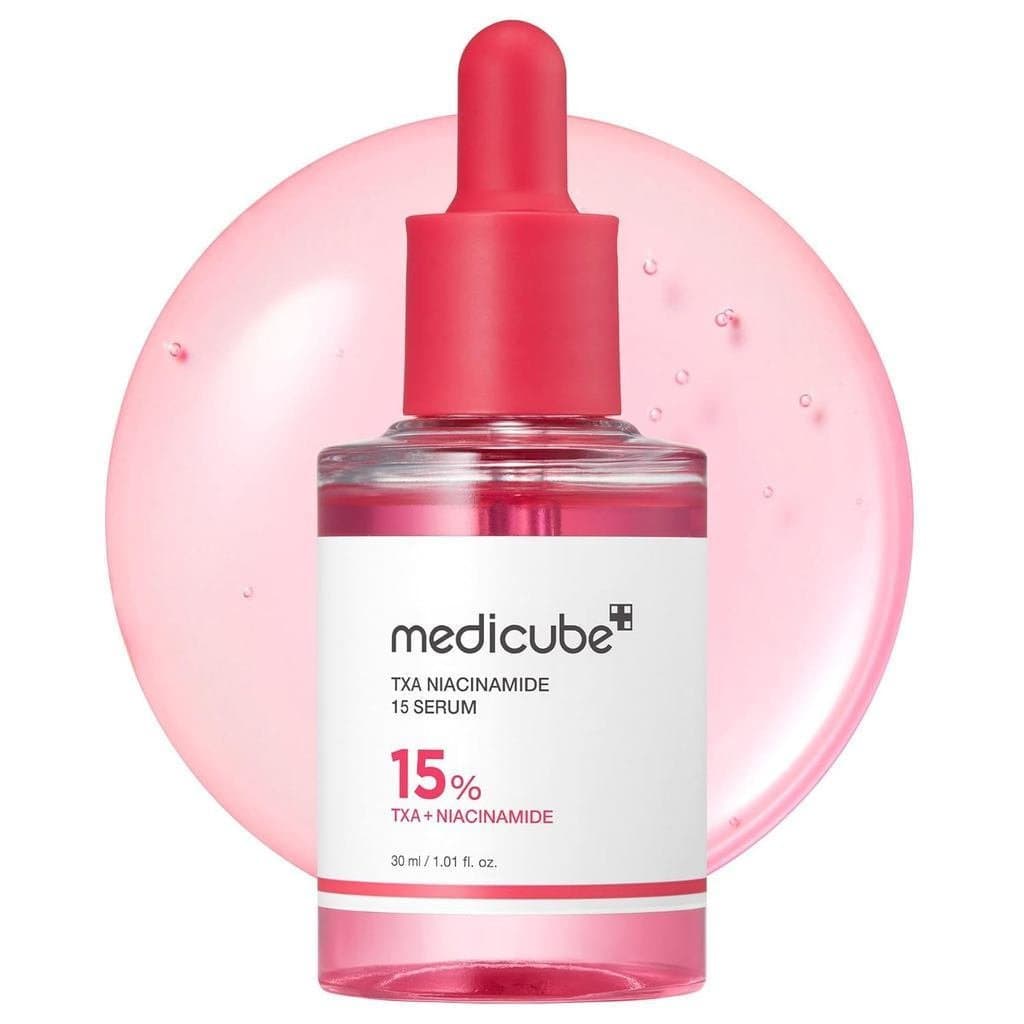 Sérum Facial Clareador medicube TXA+ Niacinamida 15%, usado para tratamento pós-acne. |     Cuidado diário coreano tudo-