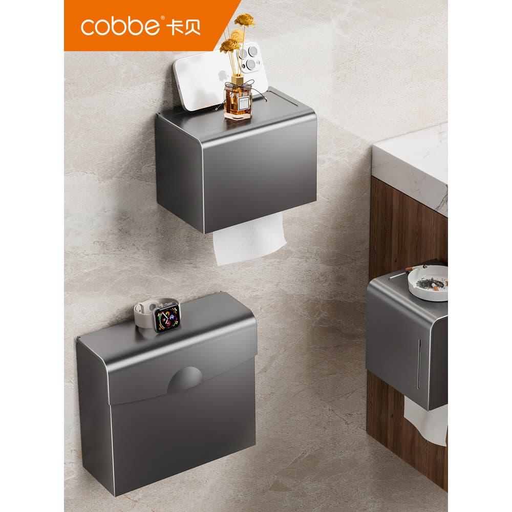 Kabe caixa de tecido higiênico, sem perfuração, à prova d'água, caixa de papel higiênico, prateleira de papel higiênico,