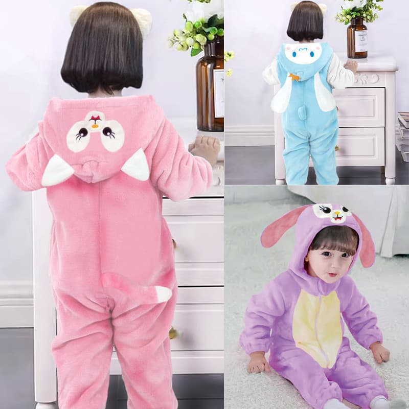 Macacão Kigurumi para Bebês LinaBell Raposa Coelho, Bonito Macacão de Inverno para Meninas, Presente para o Dia das Cria