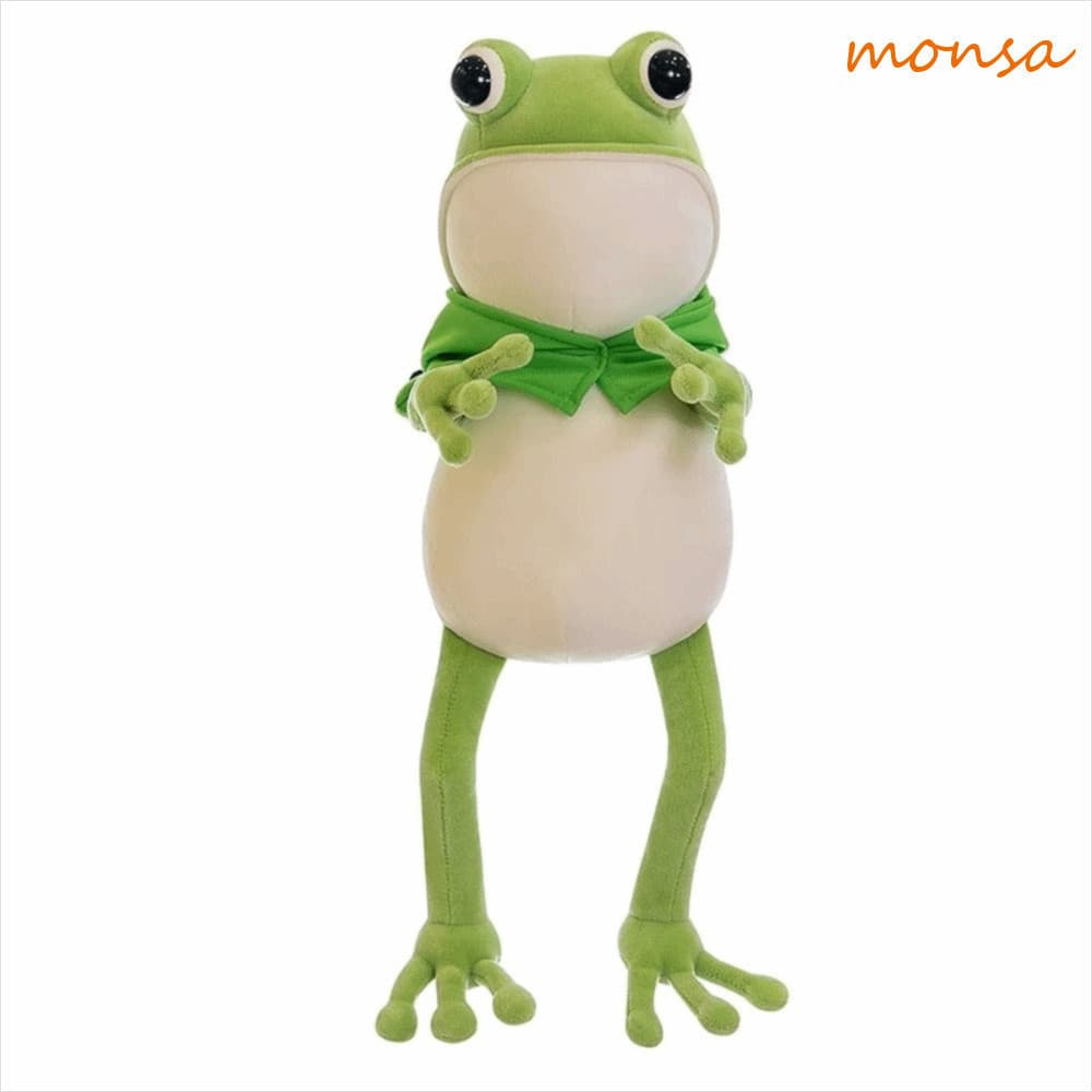 Brinquedo De Pelúcia Sapo MONSA , Bicho Com Capa Boneca Verde , Macio 45cm/60cm/80cm Plushie De Pernas Longas