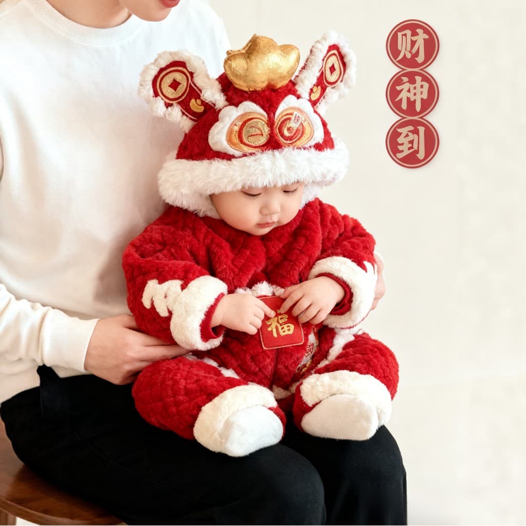 Infantil roupas de ano novo inverno festivo forro de lã vermelha espessamento quente passeio meninos meninas roupas de a