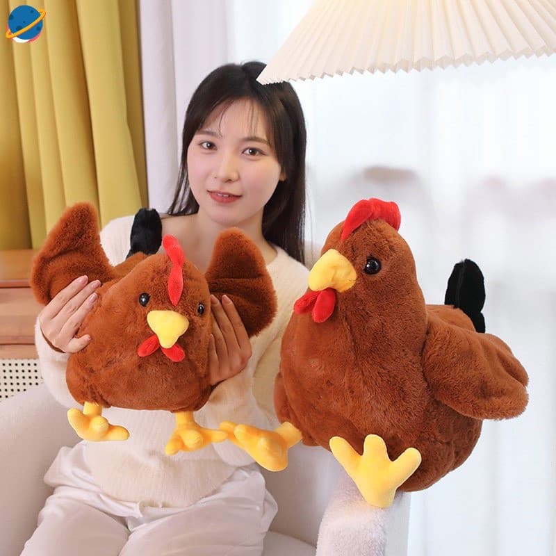 Travesseiro De Frango De Pelúcia animal Realista Sentir Bem Celebração De Natal 30 Cm ZOEBR