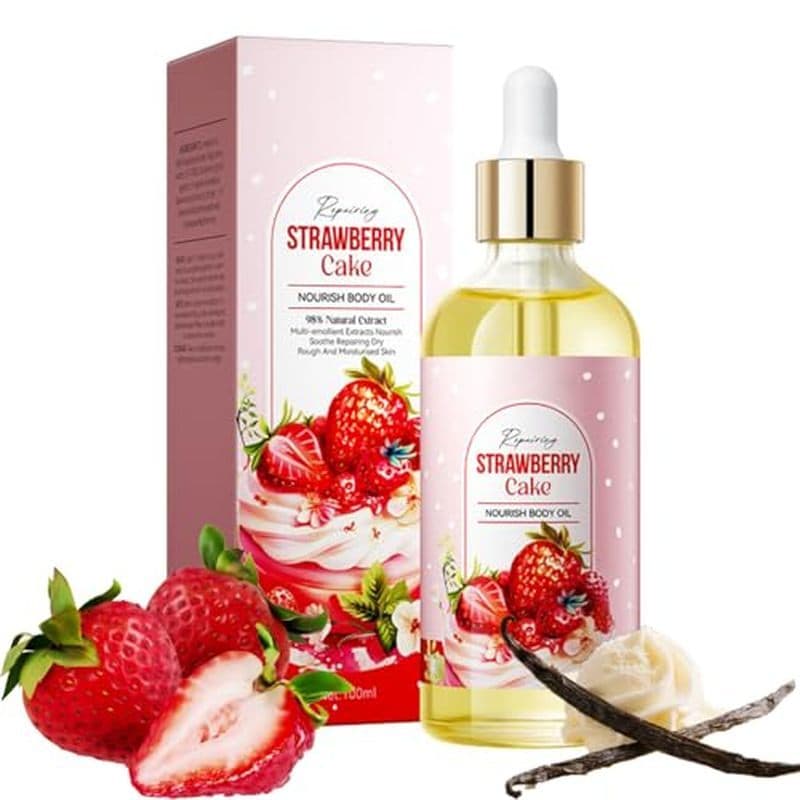 Grospe 3.5 Fl Oz Óleo Corporal Pós-Barba Feminino , Morango & amp ; Óleos Corporais Com Aroma De Baunilha Para Mulheres
