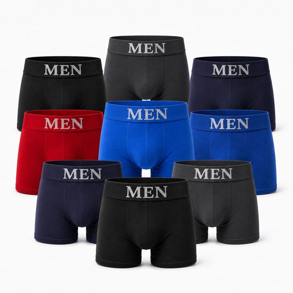 Kit 9 Cueca Boxer Sem Costura Masculina Elástico Reforçado Microfibra