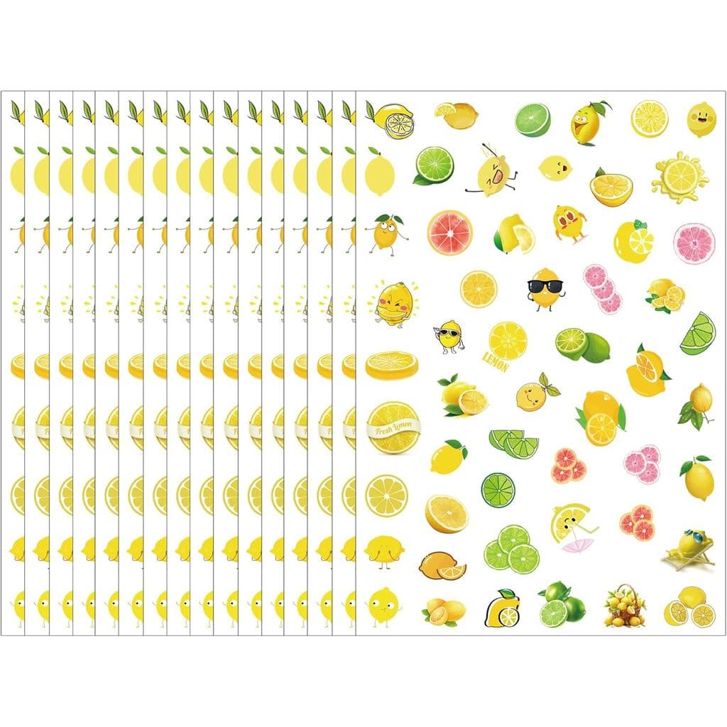 1200 Adesivos Temáticos de Limão Amarelo para Chá de Bebê, Festa de Aniversário, Lembrancinhas, Suprimentos, Decorações
