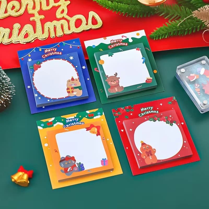 Adesivo De Natal Caderno Feliz Notas Pegajosas Plano Escola Estudante Material De Escritório Papelaria Adesivos