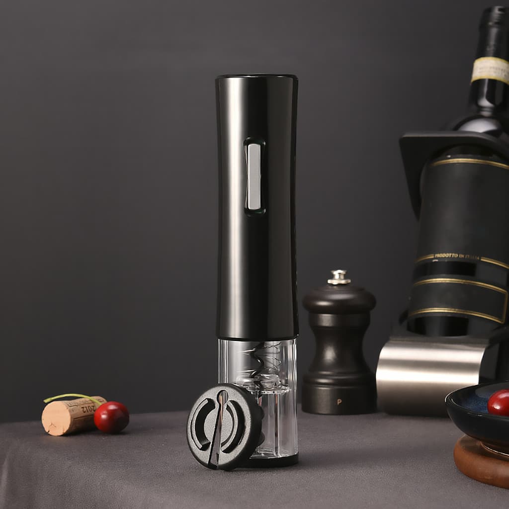 Abridor de Vinho Eletrico Automatico Saca Rolhas Inox Premium Para Cozinha E Presente