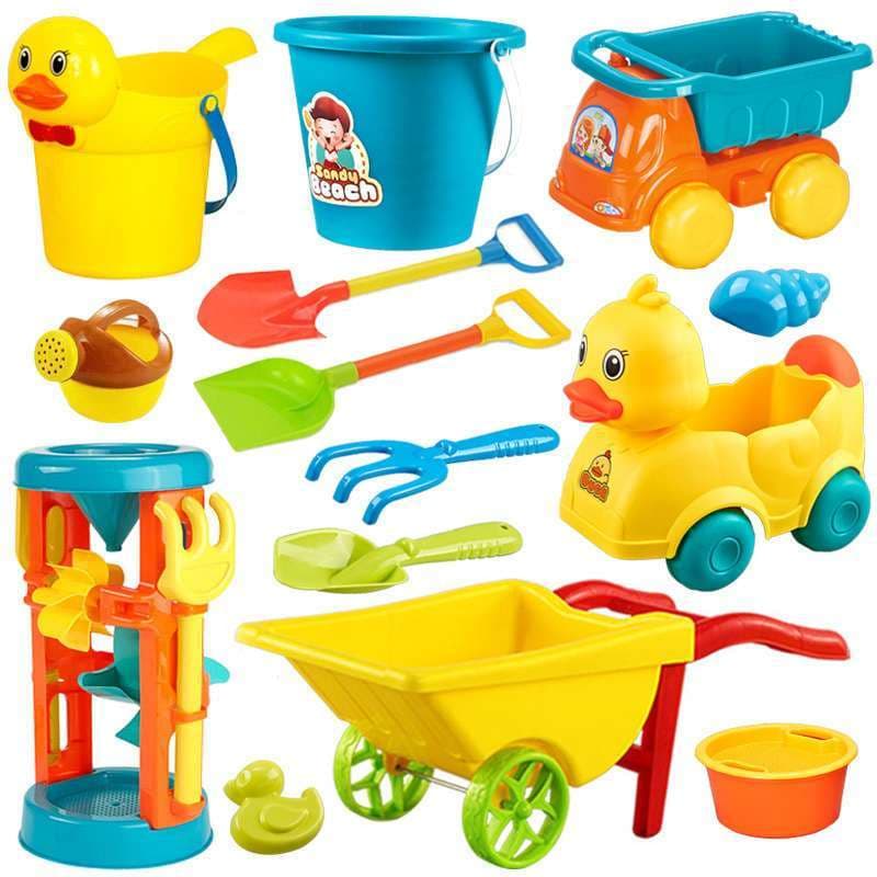 Crianças brinquedos de praia grande moinho de vento bebê jogando areia escavação ampulheta pá ferramenta cássia semente