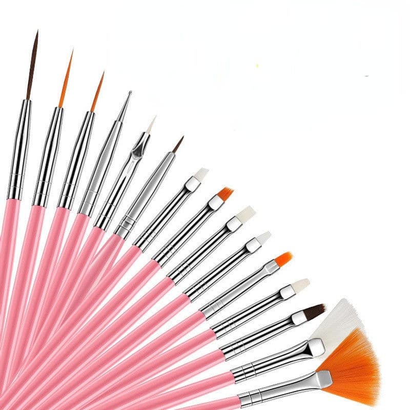 Kit Com 15 Pincéis Para Decoração De Unhas Nail Art Nail Designer