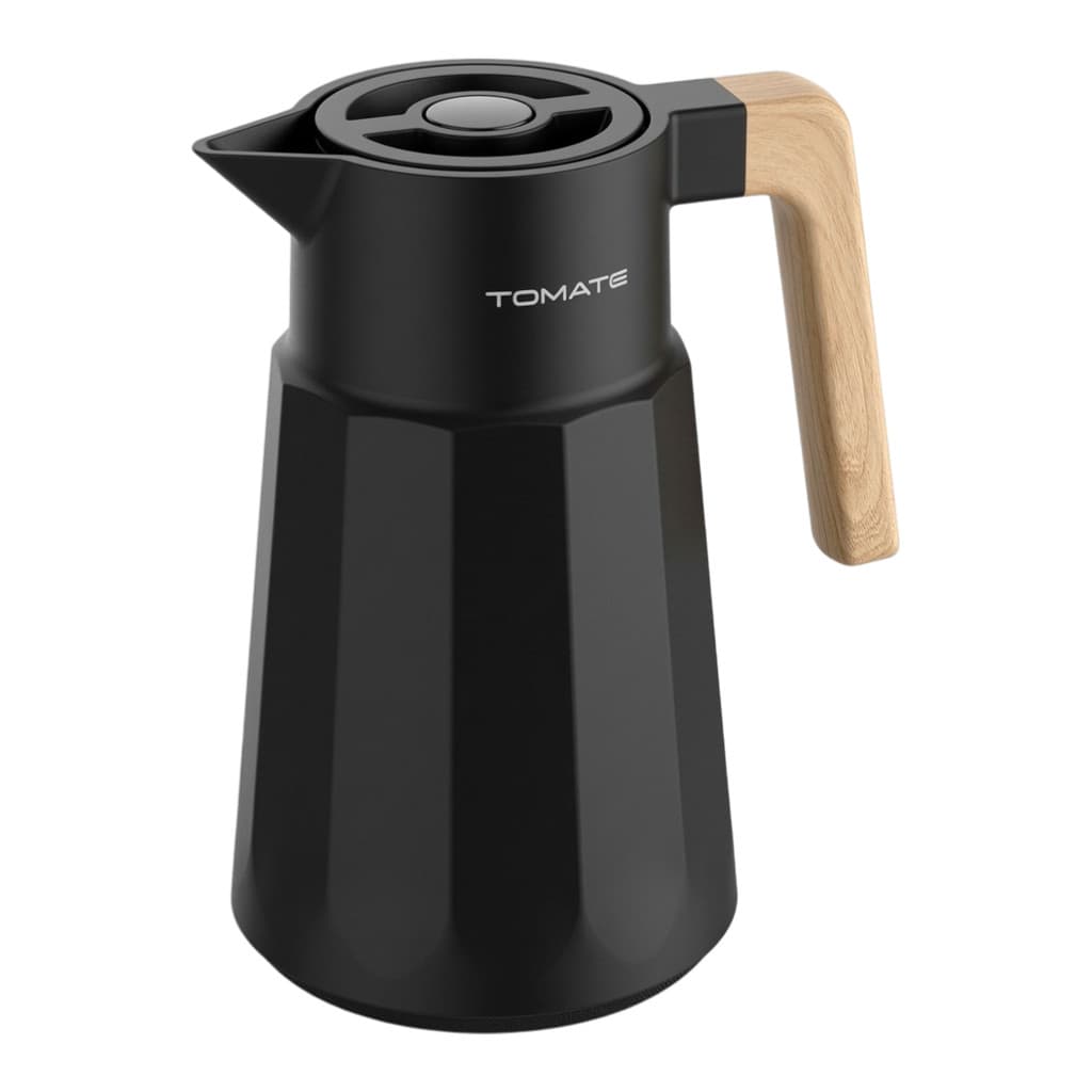 Garrafa Térmica 1L Café Chá Cabo Madeira Tomate Moderna