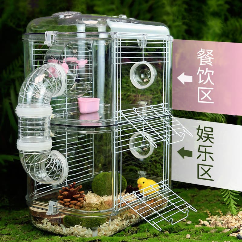 Gaiola De hamster grande Villa Deluxe dupla camada pequena gaiola De hamster fácil De limpar urso dourado De