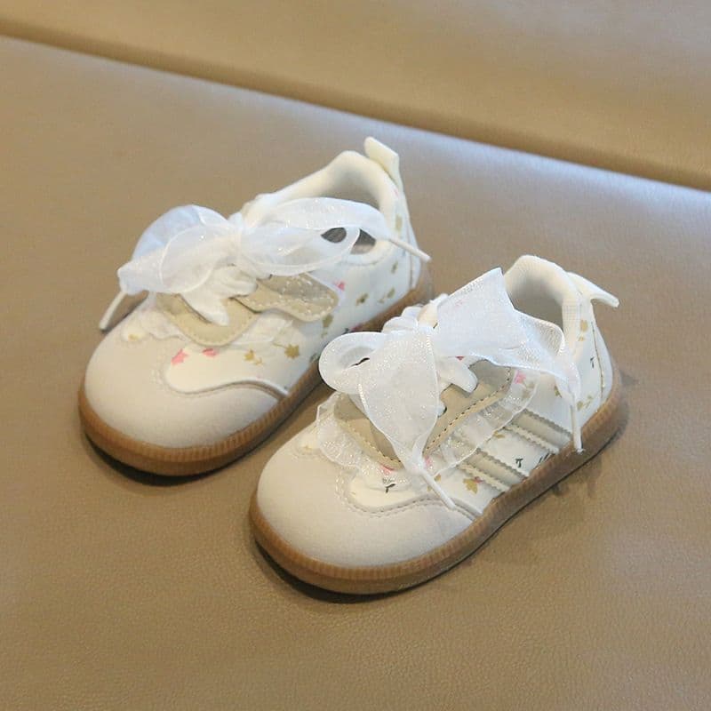 Meninas 2025 outono novo estilo princesa tênis meninas coreano rendas sapatos de treinamento alemão médio pequeno crianç
