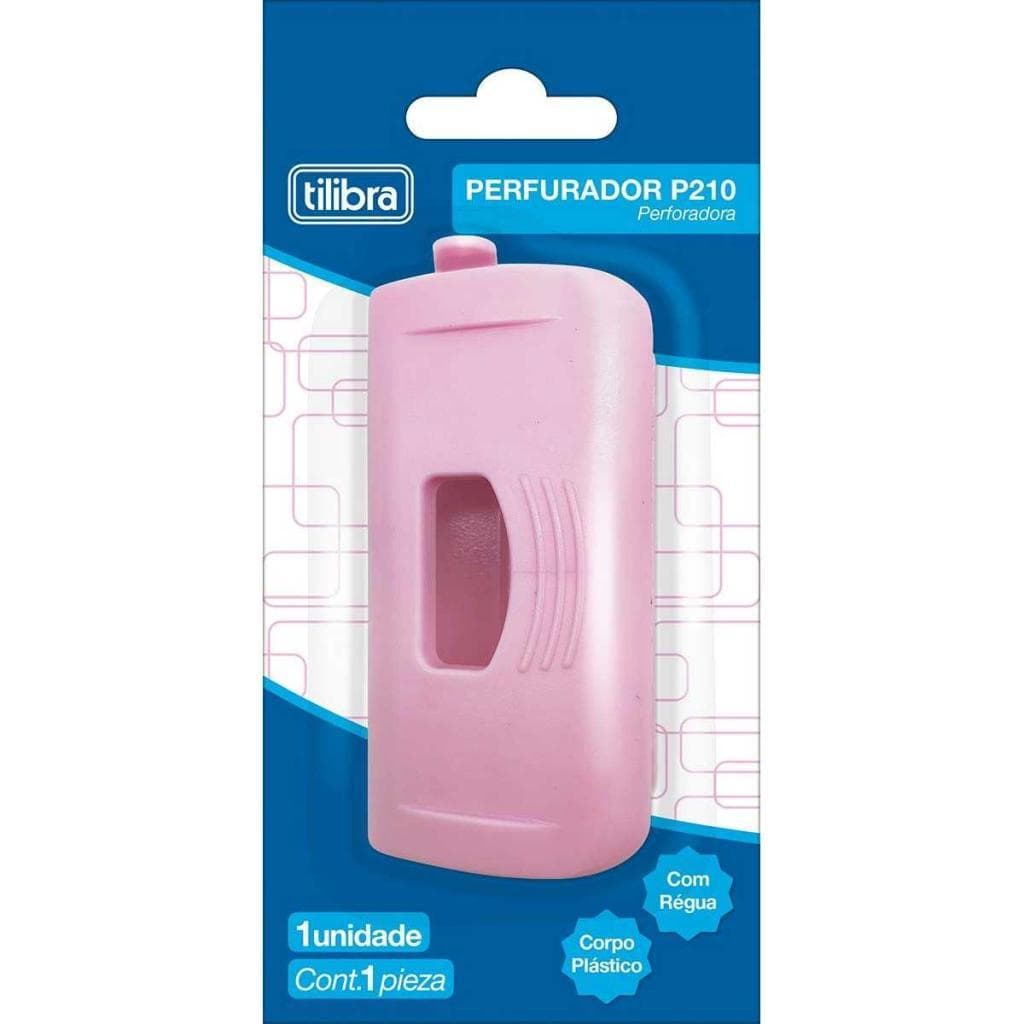 PERFURADOR DE METAL P/10FLS P210 ROSA CLARO TILIBRA