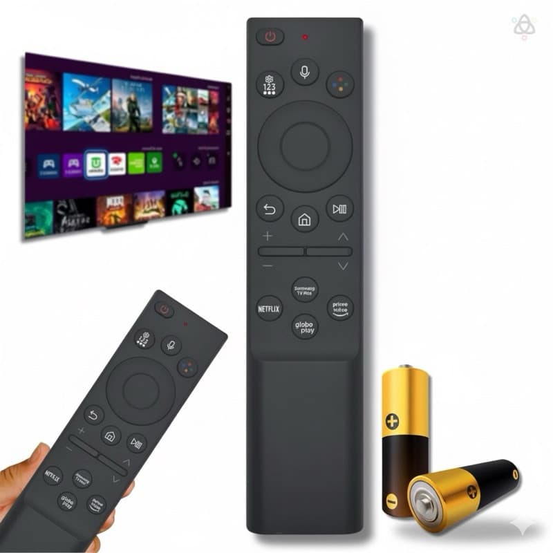 Controle Remoto Smart Tv Compatível Samsung 4K 8K QLED UHD CU8000 AU7700 q80A Sem comando de voz