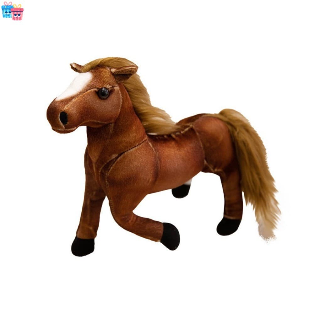 Pequeno Cavalo Recheado Brinquedo De Pelúcia Para No Rio Dos Desenhos Animados Branco Preto Simulação Boneca Macio Crian