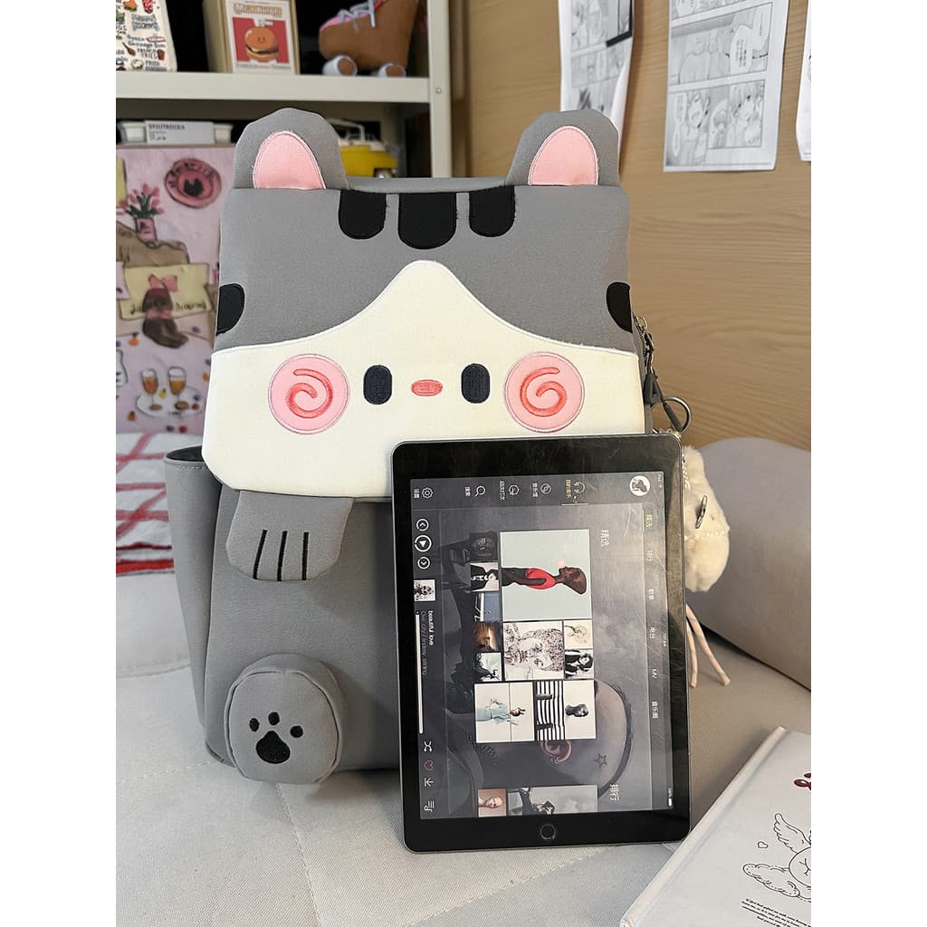 Gato bonito nicho exclusivo estilo desenho animado mochila feminina de grande capacidade estudantes do ensino médio supl