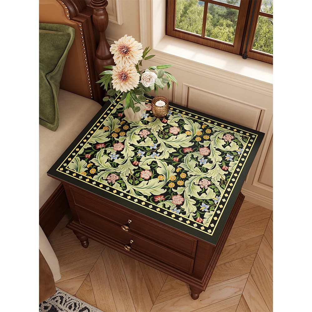 Tapete protetor de mesa de cabeceira americano luz luxo High-End tapete de mesa de couro impermeável à prova de óleo des